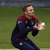 Graeme White safely claims a catch for the Steelbacks