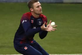 Graeme White safely claims a catch for the Steelbacks