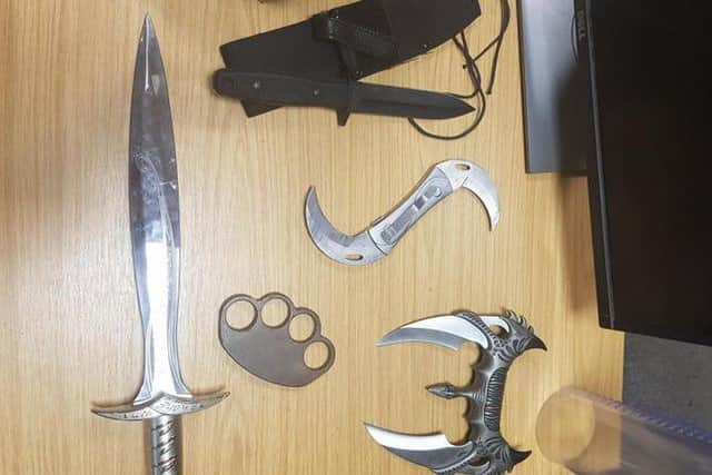 These were the potentially deadly weapons officers seized during a raid in September