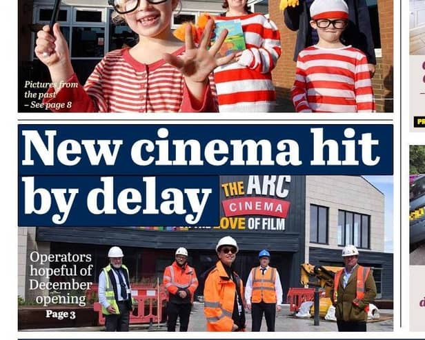 A previous front page about the cinema delays.