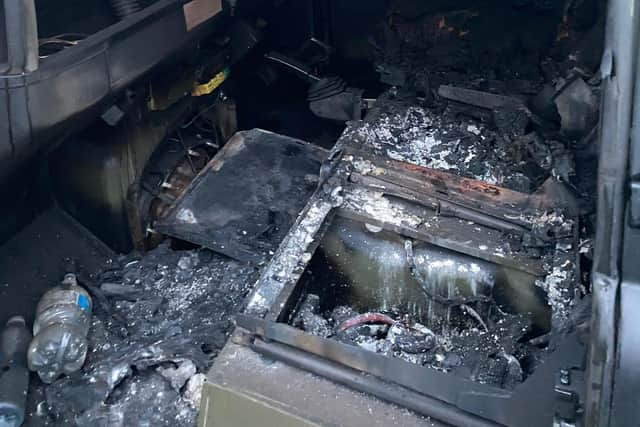 The fire has gutted the Land Rover, leaving its future uncertain