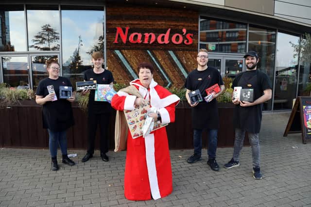 Colleagues from Nando's collected gifts for the appeal in their Northamptonshire restaurants
