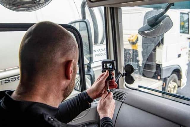 Police use the 'Supercab' to pull alongside vehicles and gather evidence of unsafe driving