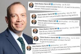 Chris Heaton-Harris enjoys a joke on social media