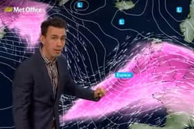 Met Office forecaster Aiden McGivern says Eunice will hit the UK on Friday