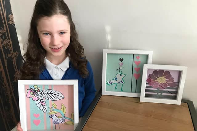 Annabella with her wonderful work.