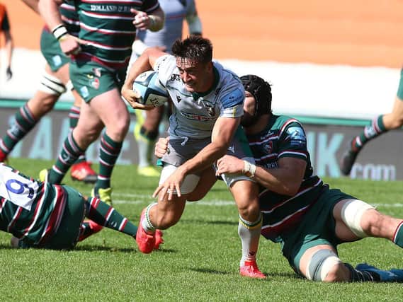 Alex Mitchell in action for Saints against Leicester at Welford Road back in September