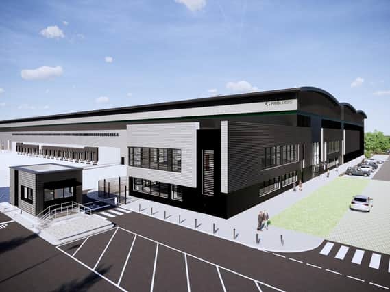 How Dunelm's new warehousing unit at Daventry International Rail Freight Terminal (DIRFT) will look once it is completed in September