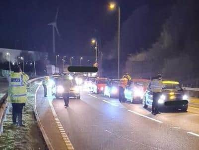 Police ticketed more than 160 vehicles and drivers at an illegal street racing meet near Daventry last month