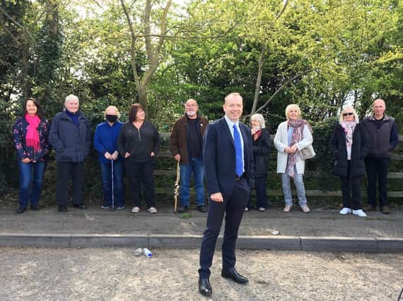 Daventry MP Chris Heaton-Harris at the layby.