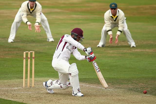 A teenage Saif Zaib in action against the touring Australians at the County Ground in 2015