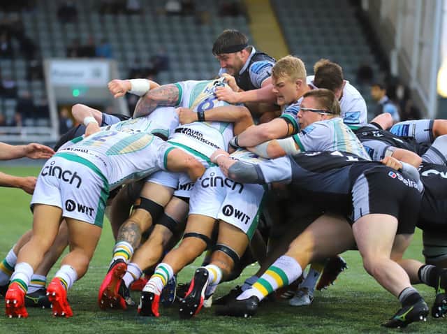 It was a real scrap at Kingston Park on Monday night (picture: Peter Short)