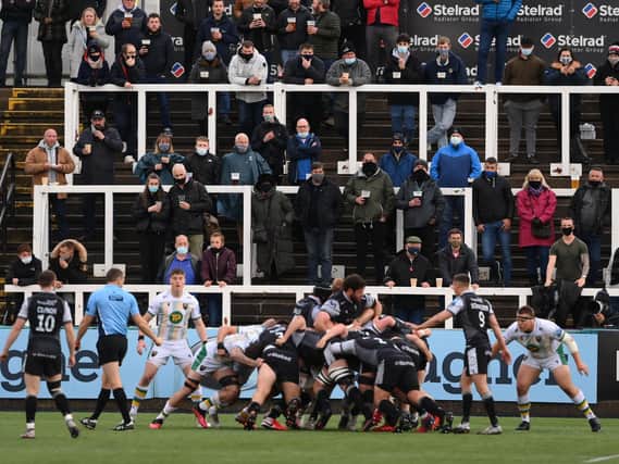 Newcastle Falcons fans watched their side see off Saints on Monday night