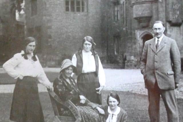 Lord Henley and his family pictured as his stately home of Watford Court in 1932.