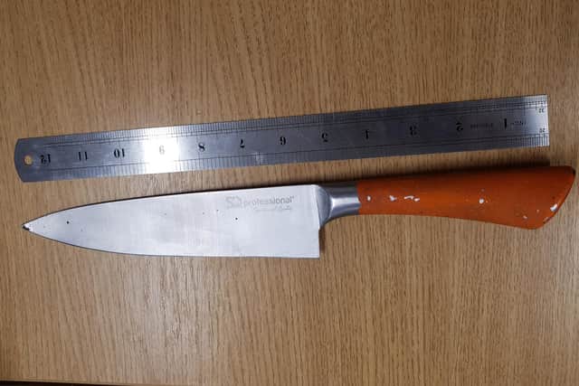 This was the knife Griffin carried when he was tackled by PC Gardner in Northampton town centre