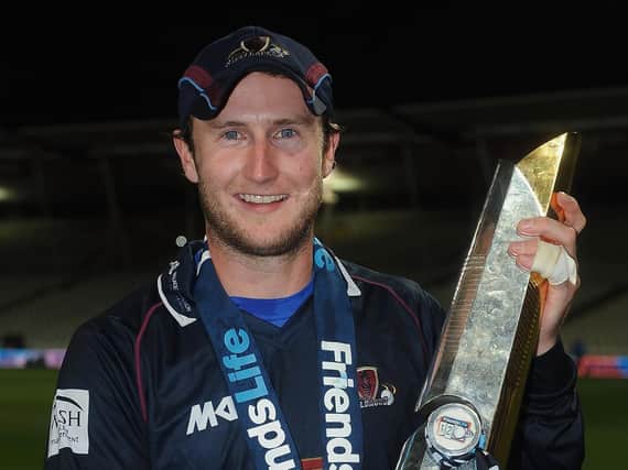 Alex Wakely pictured after leading the Steelbacks to victory in the 2013 Friends Life T20 final at Edgbaston