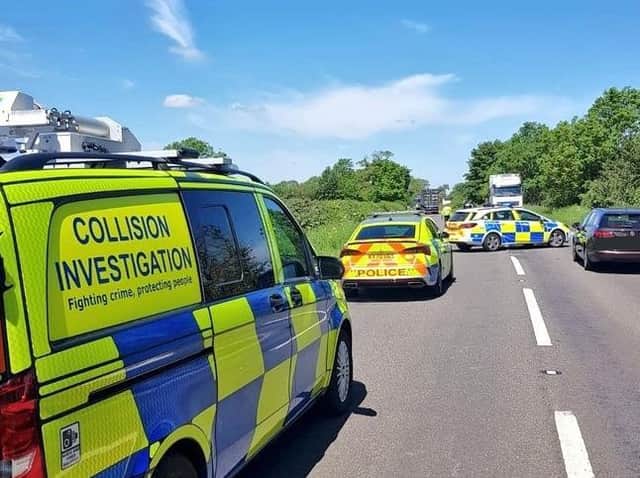 The A45 is blocked north of Daventry while crash investigations get under way