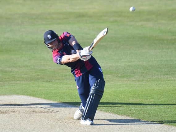 Rob Keogh hits out on his way to 45 in the defeat to Notts Outlaws