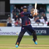 Mohammad Nabi in batting action for the Steelbacks at Derby on Thursday (Pictures: Peter Short)