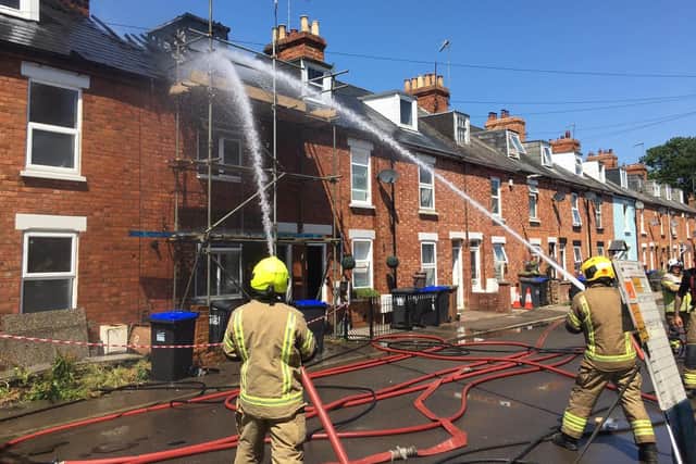 The road was closed. Picture: Oxfordshire Fire & Rescue Service Facebook page.