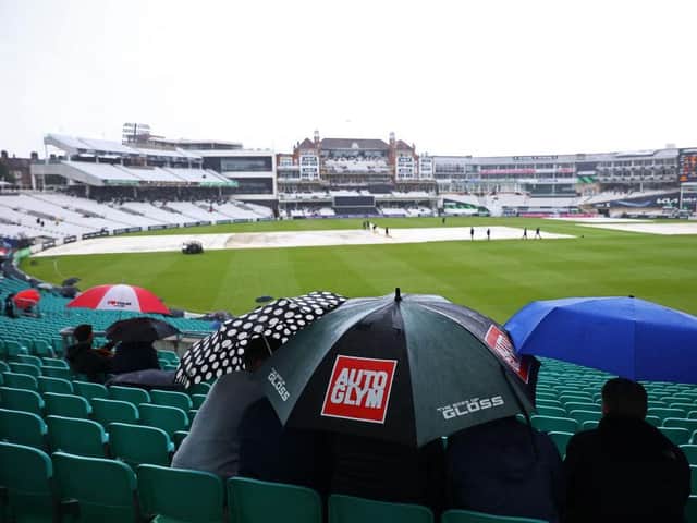 Rain was the only winner as Northants Steelbacks' clash at the Kia Oval against Surrey was abandoned after just 5.3 overs