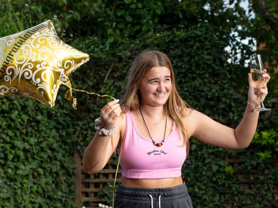 Libby Robbins from Daventry celebrates her amazing GCSE grades. Pictures55.