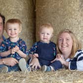 Milly pictured with her family at their farm in Yelvertoft.