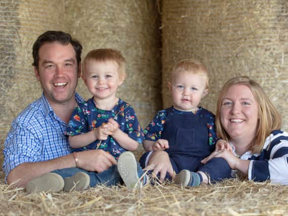 Milly pictured with her family at their farm in Yelvertoft.