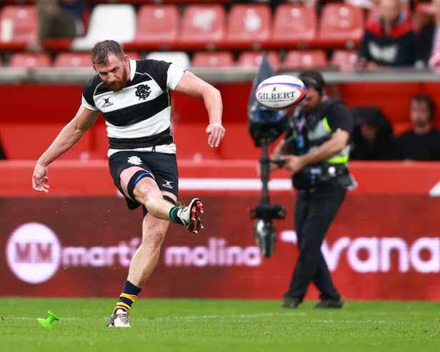 Tom Wood was on kicking duty for the Barbarians in Spain back in June