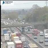 Traffic cameras showed the M1 gridlocked heading south towards junction 16 on Friday afternoon