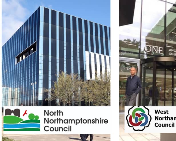 North Northants Council's Corby Cube and West Northants Council's One Angel Square/ National World