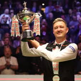 Kyren Wilson will be showing off the Cazoo World Snooker Championship trophy at Barratts Club in Northampton on Tuesday afternoon