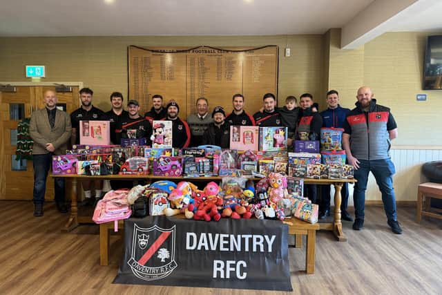 Daventry Rugby Football Club (DRFC) raised nearly £800 for this year's Christmas Toy Appeal, which provides toys at Christmas to children in need.