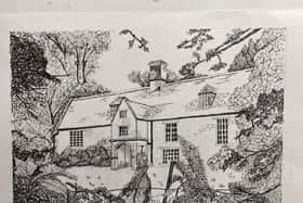 Jennie's drawing of a large country house