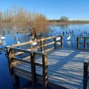 Daventry Country Park's new swim platform pictured in January.