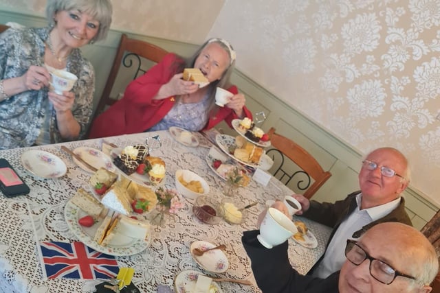 Celebrating at the new Windsor Lodge tea room.