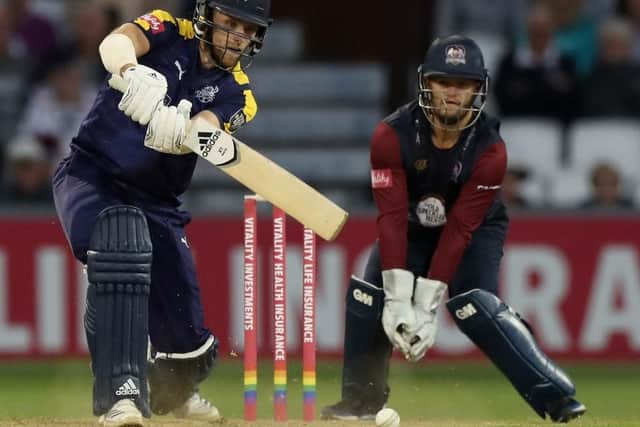 David Willey in action for Yorkshire against the Steelbacks at the County Ground in 2018