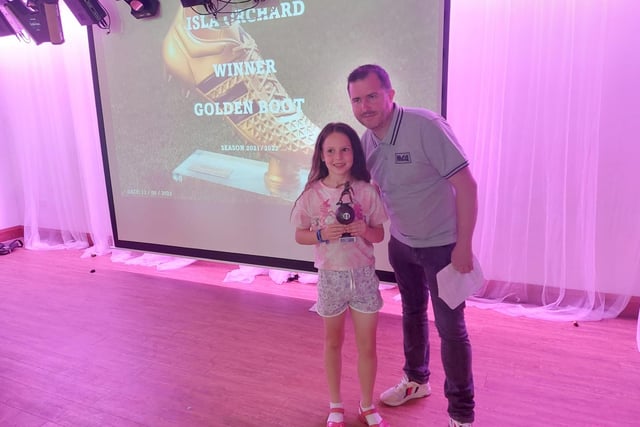 Isla Orchard wins Golden Boot Award.