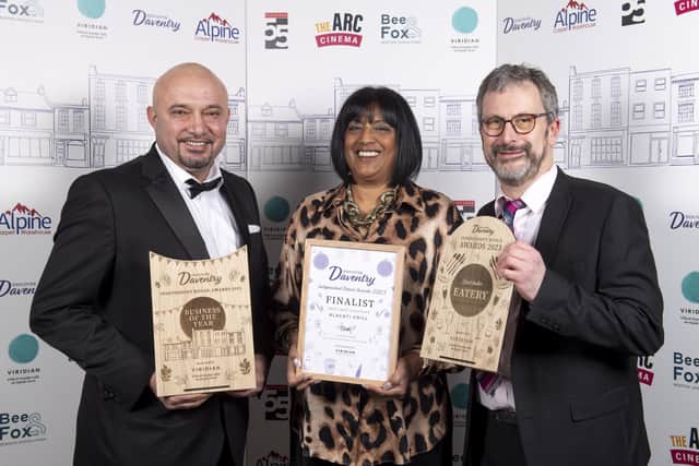 Winners Pammy and Ata from Alacati Grill receiving their awards from Martin Heath