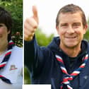 Chief Scout Bear Grylls gives Gabby Appleby, 20, the thumbs up for joining a volunteer army helping youngsters enjoy next year's World Jamboree