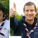 Chief Scout Bear Grylls gives Gabby Appleby, 20, the thumbs up for joining a volunteer army helping youngsters enjoy next year's World Jamboree
