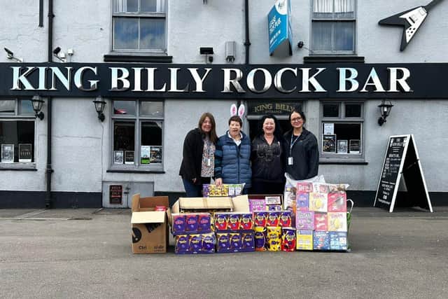 235 Easter eggs were donated by National Grid via The King Billy in Northampton whose regulars are supporting the appeal
