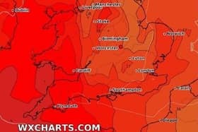 Forecasts show it getting red hot across Northamptonshire on Sunday with a ten percent chance of temperatures topping 40°C for the first time