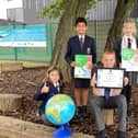Children at Falconer's Hill Academy celebrate geography award