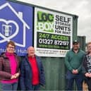 Noreen & Doug French and Sally Martin from Daventry Community Hub with George Matts of Loc-Box Self Storage