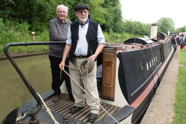 The music and steam legend Pete Waterman lending a hand aboard Narrowboat Hasty.