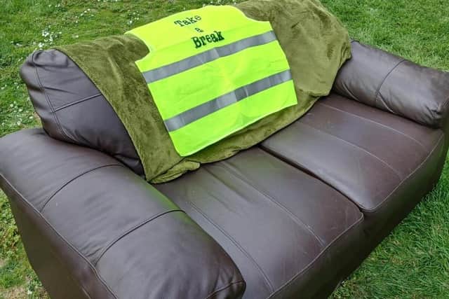 The Take a Break sofa which will be travelling around the county