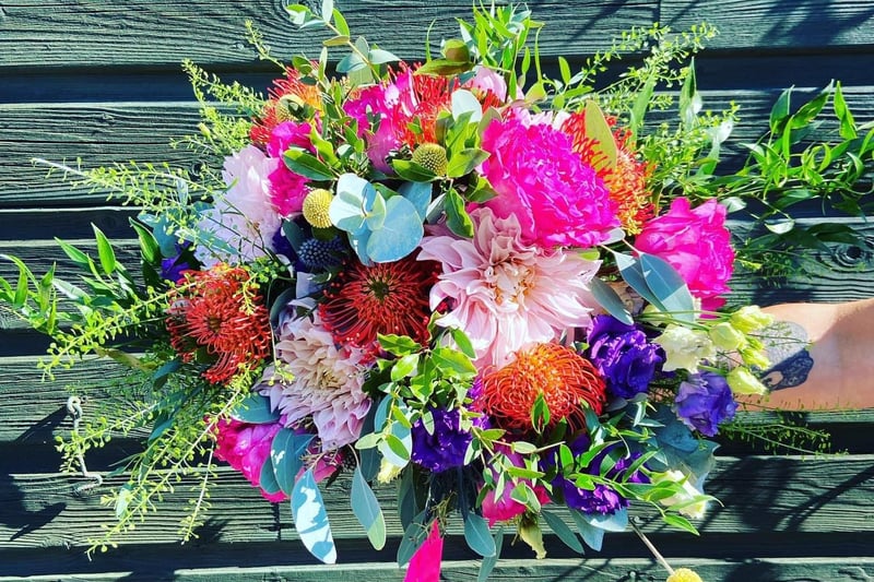 Work examples of Nicky Pritchard, a Northamptonshire florist and event stylist, pictured by her.