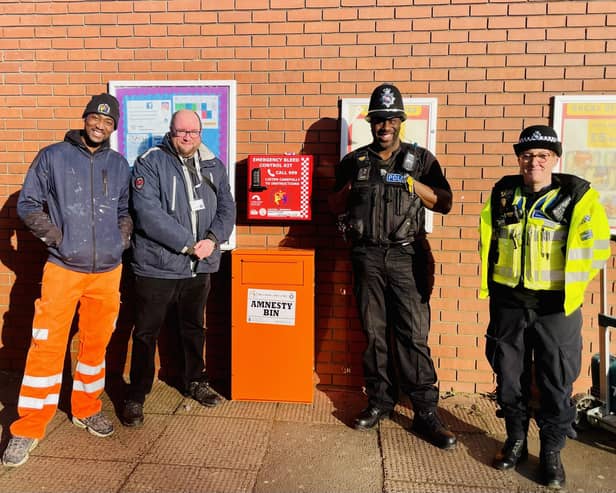 An amnesty bin and a bleed kit were installed at the One Stop in Blackthorn earlier this year.