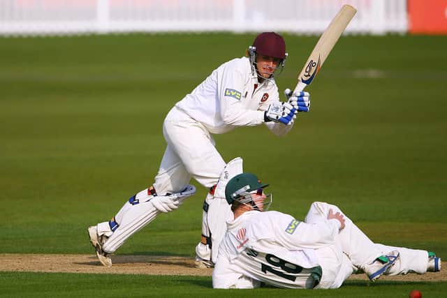 David Willey batting on his Northamptonshire debut at Leicestershire in 2009